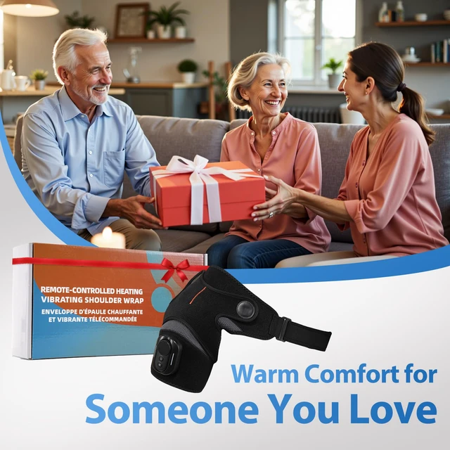 Alt view image 7 of 7 - Heated Shoulder Massager with Remote, Shoulder Heating Pad | Cordless Heated Shoulder Wrap with 5 Vibration Modes & 5 Heating Levels, Auto-Off, 5000mAh, Ideal Gift for Men & Women, Black