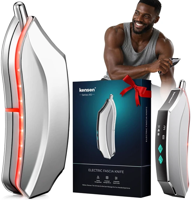 Main image of Heated Muscle Scraper Tool Electric Fascia Knife Sooth Whole Body | 4 Soothing Modes, 3 Heating Levels, 3 Vibration Intensities, Light-Care, Whole Body Gua Sha Tool, for Athletes & Workers Gift