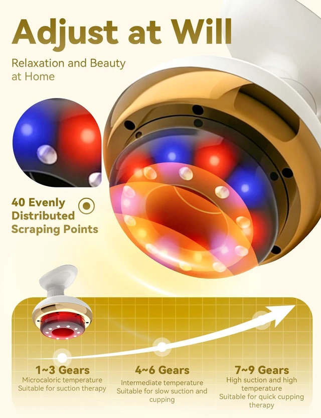 Alt view image 3 of 6 - Massage Device, Skin Firming, deep gua sha Massage, Full-Body Electric Massager, 9 Adjustable Intensity Levels, Portable Rechargeable Design, Suitable for arms, Legs, Back, and Abdomen
