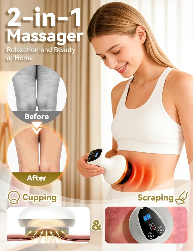 Alt view image 5 of 6 - Massage Device, Skin Firming, deep gua sha Massage, Full-Body Electric Massager, 9 Adjustable Intensity Levels, Portable Rechargeable Design, Suitable for arms, Legs, Back, and Abdomen