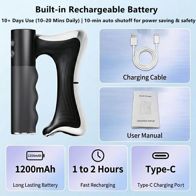 Alt view image 6 of 7 - 3-in-1 Heated Muscle Scraper Tool, Vibration Electric Fascia Knife Massager | Heated Fascia Knife with 3 Modes, Rechargeable Electric Gua Sha Tool, Deep Tissue Fascia Release
