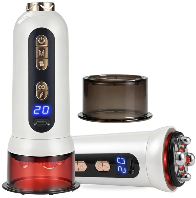 Main image of 5-in-1 Body Sculpting Machine Gua Sha & Cupping Vacuum Massage Device, Lymphatic Drainage Massage, Anti-Cellulite Tool & Skin Firming Care for Face, Belly, Arms, Legs, Waist(Cream White)