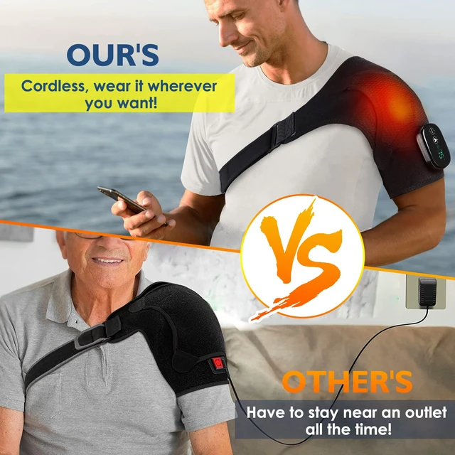 Alt view image 4 of 7 - Shoulder Heating Pad with Massage, Cordless Heated Shoulder Wrap for Pain Relief, FSA Eligible HSA Rotator Cuff Heating Pad with Vibration for Frozen Shoulder