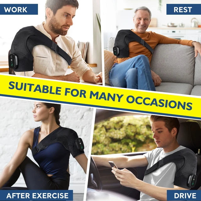 Alt view image 5 of 7 - Shoulder Heating Pad with Massage, Cordless Heated Shoulder Wrap for Pain Relief, FSA Eligible HSA Rotator Cuff Heating Pad with Vibration for Frozen Shoulder