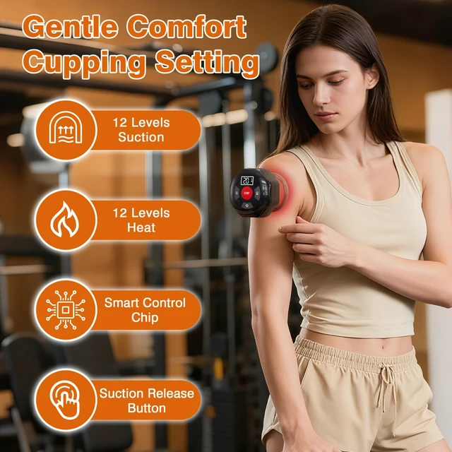Alt view image 3 of 3 - The Original 5-in-1 Smart Cupping Massager with LED Light-1 Pack | Gua Sha Cupping Set with 12 Suction Levels & 12 Heat for Targeted Muscle Pain Relief, Tighter Skin and Tension, Cupping Kit