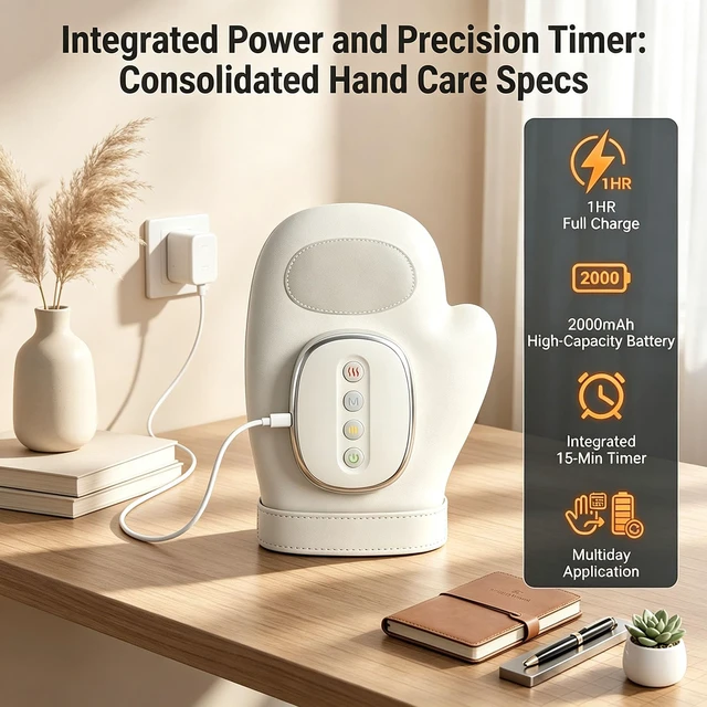 Alt view image 4 of 7 - Cordless Hand Massager with Heat and Compression for Arthritis and | Carpal Tunnel Relief, 3 Massage Modes, 5 Intensities, 3 Heat Levels, Electric Handheld Wrist Massagers, Gifts for Women Men