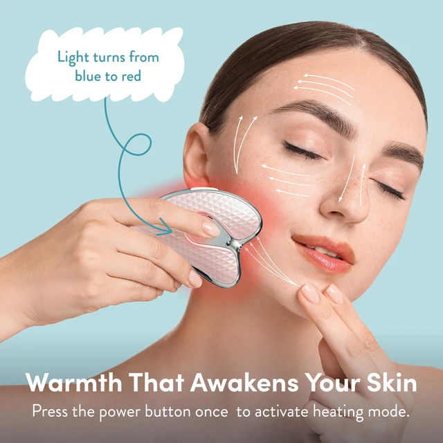 Alt view image 5 of 7 - Gua Sha Facial Massager for Lymphatic Drainage, Face, Neck & Body Scraping Tool, Heated Electric Portable Face Lift Beauty Device, Jawline Shaper, Double Chin Reducer for Firming & Contouring