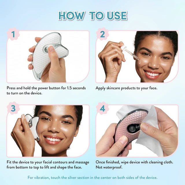 Alt view image 6 of 7 - Gua Sha Facial Massager for Lymphatic Drainage, Face, Neck & Body Scraping Tool, Heated Electric Portable Face Lift Beauty Device, Jawline Shaper, Double Chin Reducer for Firming & Contouring