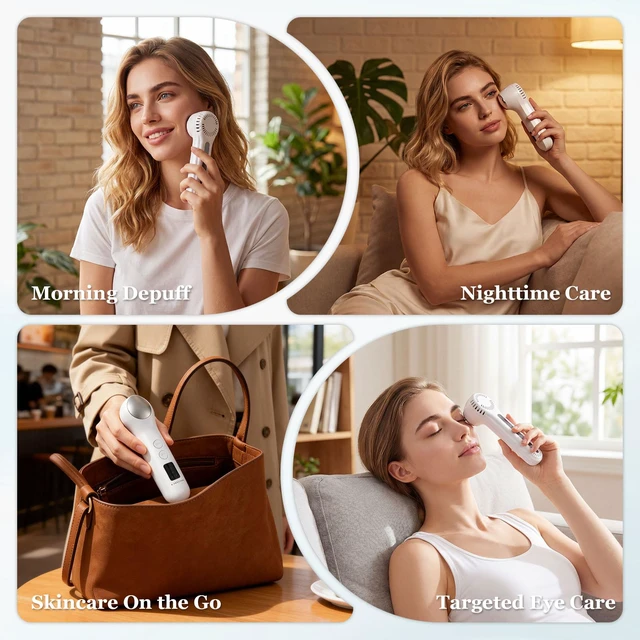 Alt view image 3 of 7 - Cold and Heat Wand for Face, Depuffing Wand for Puffiness | NTC Adjustable Temperature, Zinc Alloy Head, Rechargeable and Portable, Skincare Beauty Device for Home and Travel