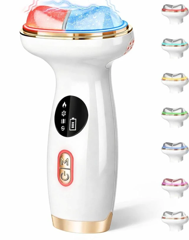 Main image of Upgraded Hot & Cold Dual Mode Face and Neck Beauty Massager, 7 in 1 LED Facial Sculptor, 7 Modes -Micro - Vibration - 7 Light -Heating -Ice Compress for Home Skin Care, Face Lift Device