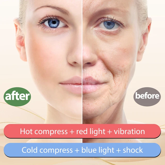 Alt view image 5 of 7 - Upgraded Hot & Cold Dual Mode Face and Neck Beauty Massager, 7 in 1 LED Facial Sculptor, 7 Modes -Micro - Vibration - 7 Light -Heating -Ice Compress for Home Skin Care, Face Lift Device