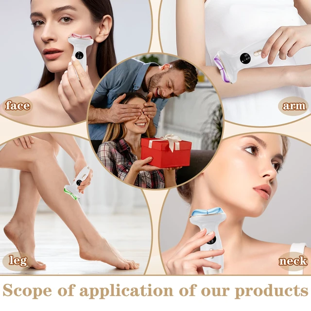 Alt view image 7 of 7 - Upgraded Hot & Cold Dual Mode Face and Neck Beauty Massager, 7 in 1 LED Facial Sculptor, 7 Modes -Micro - Vibration - 7 Light -Heating -Ice Compress for Home Skin Care, Face Lift Device