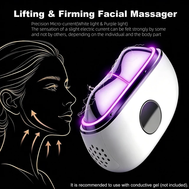 Alt view image 7 of 7 - Electric Gua Sha Face Massager, 7-in-1 Red Light Therapy Facial Scraping | Hot & Cold Facial Massager Scraping Tool with Vibration, Pulse, Heated Lifting, Ice Roller