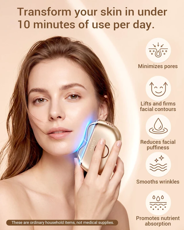 Alt view image 5 of 7 - Red Light Gua Sha Tool for Face with 7 Light Modes, Heat & Cooling | Electric Gua Sha & Face Massager for Daily Skincare, Facial Massage & At-Home Care