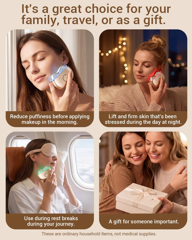 Alt view image 7 of 7 - Red Light Gua Sha Tool for Face with 7 Light Modes, Heat & Cooling | Electric Gua Sha & Face Massager for Daily Skincare, Facial Massage & At-Home Care