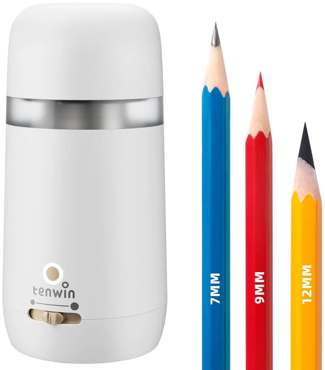 Main image of Electric Pencil Sharpener for 7-12mm Pencil Built-in Breathing Light | Fully Automatic, Rechargeable Pencil Sharpener Cordless, Handsfree Auto in&Eject, 3 Selectable Adjustable Pencil Nibs