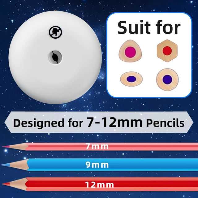 Alt view image 3 of 7 - Electric Pencil Sharpener for 7-12mm Pencil Built-in Breathing Light | Fully Automatic, Rechargeable Pencil Sharpener Cordless, Handsfree Auto in&Eject, 3 Selectable Adjustable Pencil Nibs