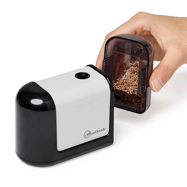 Alt view image 3 of 7 - Mini-Pro Electric Pencil Sharpener, Cordless, Black | Portable sharpener, Battery powered, Sharpens colored pencils or drafting pencils, Aesthetic office or school supplies