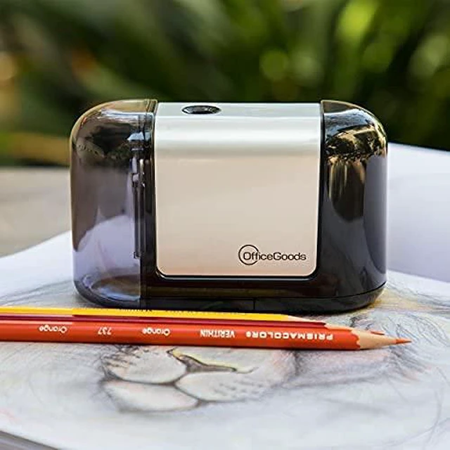 Alt view image 6 of 7 - Mini-Pro Electric Pencil Sharpener, Cordless, Black | Portable sharpener, Battery powered, Sharpens colored pencils or drafting pencils, Aesthetic office or school supplies