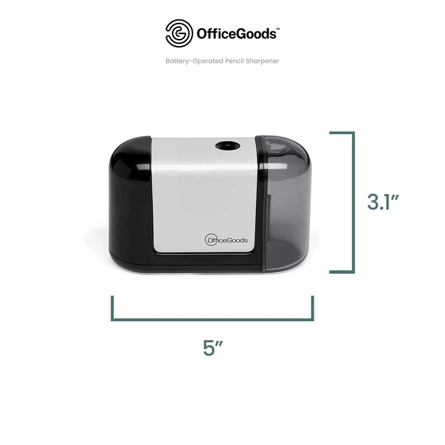 Alt view image 4 of 7 - Mini-Pro Electric Pencil Sharpener, Cordless, Black | Portable sharpener, Battery powered, Sharpens colored pencils or drafting pencils, Aesthetic office or school supplies