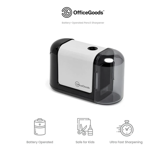 Alt view image 5 of 7 - Mini-Pro Electric Pencil Sharpener, Cordless, Black | Portable sharpener, Battery powered, Sharpens colored pencils or drafting pencils, Aesthetic office or school supplies