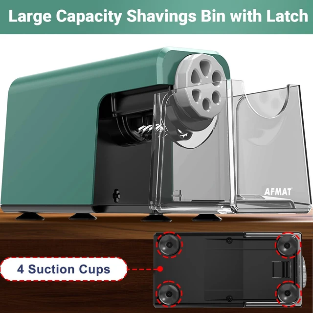 Alt view image 7 of 7 - 6-Hole Pencil Sharpener for Classroom, Cordless & Rechargeable, Heavy Duty Electric Pencil Sharpener for 6-11mm Colored Pencils, Auto Stop, Super Fast, 10,000+ Sharpenings, Battery Powered, PSD1