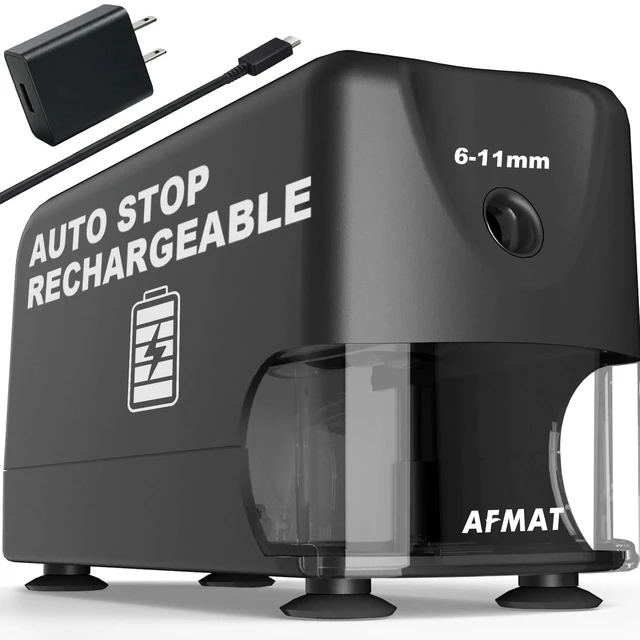 Main image of Electric Pencil Sharpener for Classroom, Cordless & Rechargeable, Heavy Duty Pencil Sharpener for 6-11mm No.2/Colored Pencils, 10K+ Uses, Auto Stop, 2s Fast Sharpen, Battery Powered with Adapter