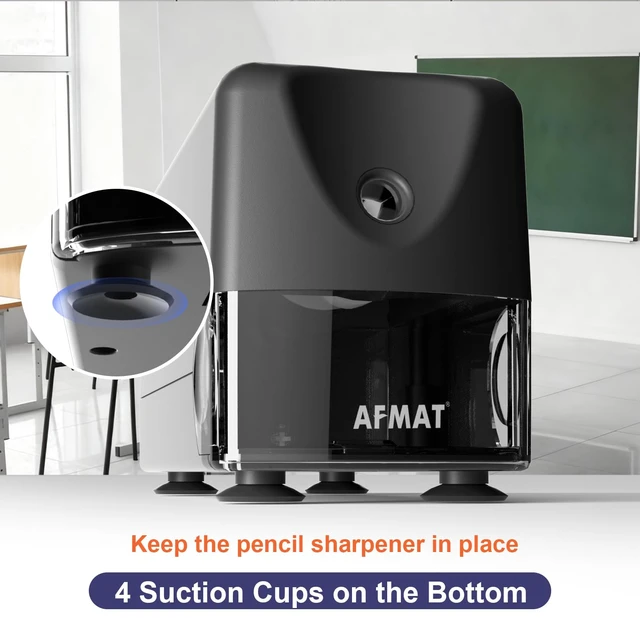 Alt view image 7 of 7 - Electric Pencil Sharpener for Classroom, Cordless & Rechargeable, Heavy Duty Pencil Sharpener for 6-11mm No.2/Colored Pencils, 10K+ Uses, Auto Stop, 2s Fast Sharpen, Battery Powered with Adapter