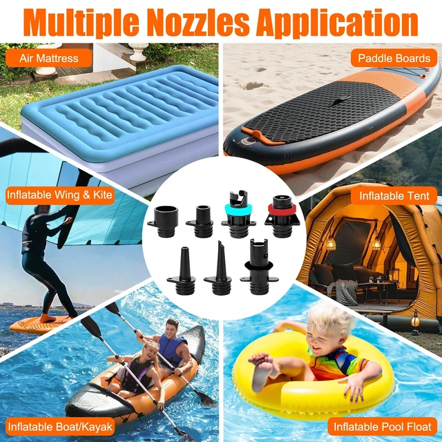 Alt view image 7 of 7 - Rechargeable Paddle Board Pump, Portable 20PSI High Pressure Electric SUP Pump, Intelligent Dual Stage Inflation & Deflation, Auto-Off, 12V DC Car Connector, for Kayak, Boat, Tent