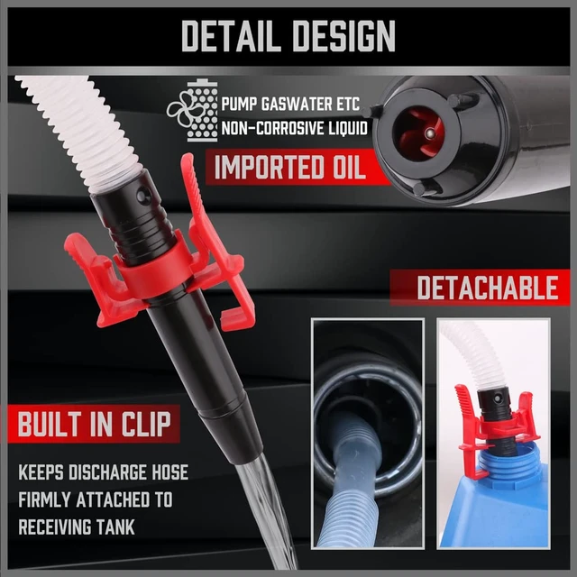 Alt view image 4 of 7 - Electric Hand Pump, Portable Battery Powered Transfer Pump, Multi-Use Siphon Liquid Extractor for Gasoline, Diesel, Fuel, and Water Transfer