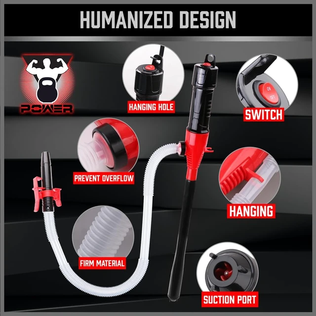Alt view image 5 of 7 - Electric Hand Pump, Portable Battery Powered Transfer Pump, Multi-Use Siphon Liquid Extractor for Gasoline, Diesel, Fuel, and Water Transfer