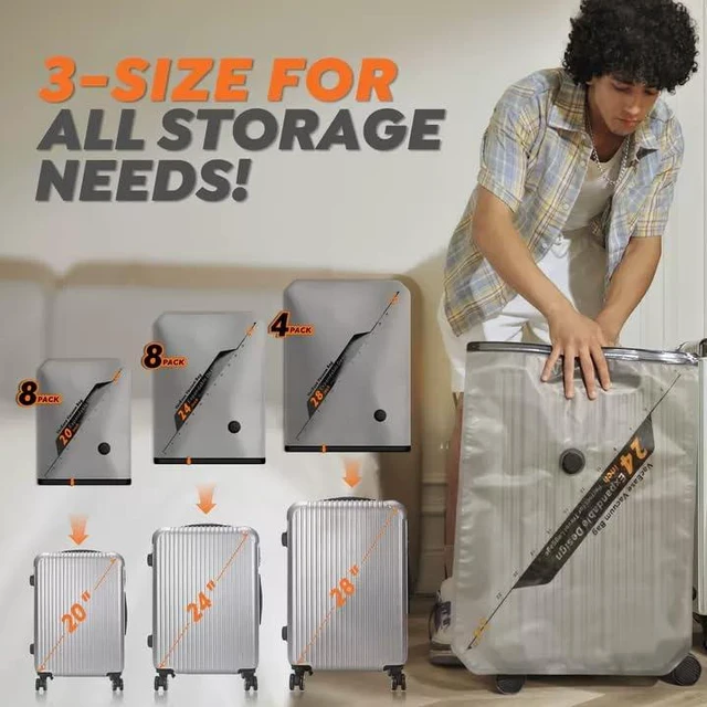 Alt view image 5 of 7 - Rechargeable Wireless Pump Travel Storage Bags Set - 20 Pack Portable Space Saver Bags for Travel & Home - Vacuum Compression Packing Seal for Clothes, Blankets, Seasonal Storage