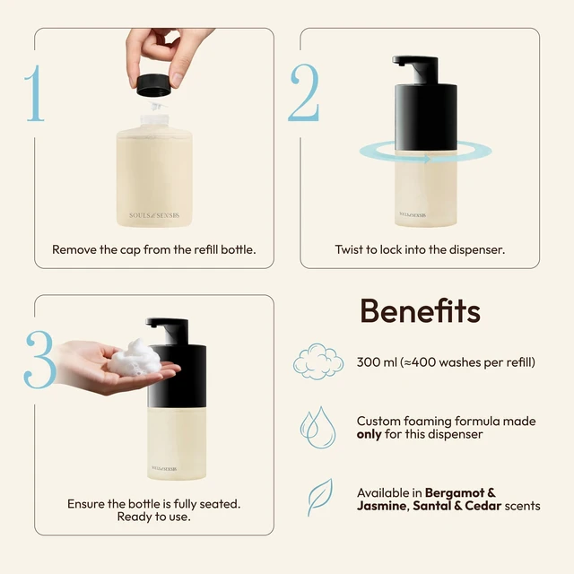 Alt view image 4 of 7 - Automatic Touchless Foaming Soap Dispenser, USB Rechargeable Sensor Pump with Refill Included, Matte Black, for Bathroom & Kitchen