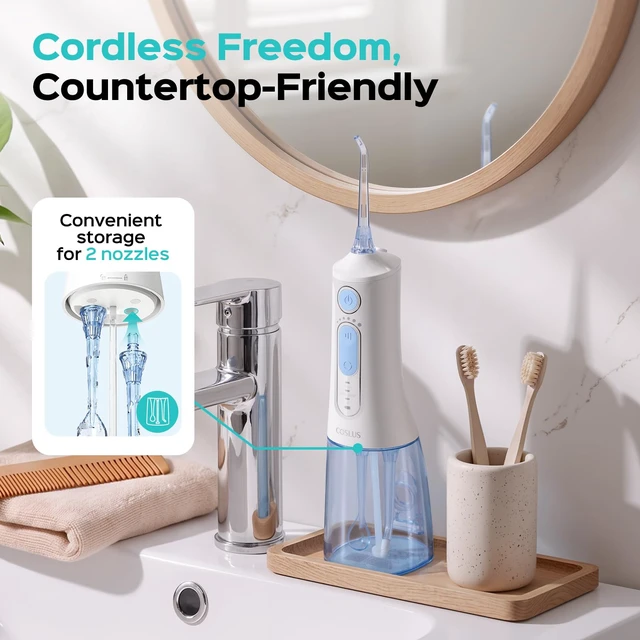 Alt view image 3 of 7 - ADA Accepted C51 Water Dental Flosser for Teeth, 3 Modes 6 Pressure | Water Dental Pick for Orthodontic, Braces, Sensitive Gums, Multiple Users, Compact for Travel Built-in Nozzle Storage, White