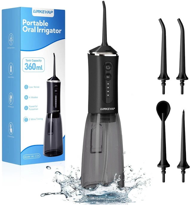 Main image of Water Flosser for Teeth Pick,360ML Rechargeable Travel Oral Irrigator Cleaner,IPX7 Waterproof Daily Dental Care Machine for Home (Black)