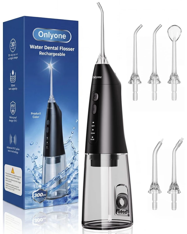 Main image of Portable Water Flosser with 3 Settings, 5 Tips for Daily Oral Care | Rechargeable Cordless Oral Irrigator for Orthodontic & Sensitive Gums, Cordless for Home and Travel Use,300ML Larger Tank