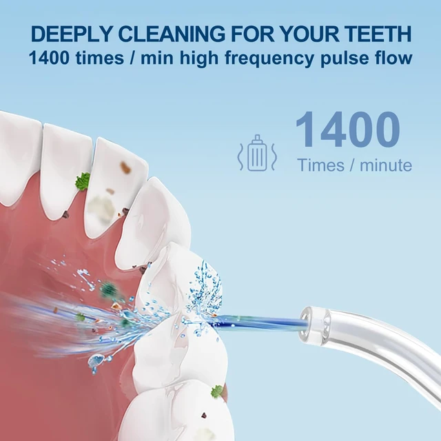 Alt view image 5 of 6 - Dental Flosser with 5 Modes, Cordless Travel Dental Flosser, Rechargable, Long Lasting Battery, 300ml Water Tank, Travel Friendly. FDA Accepted.