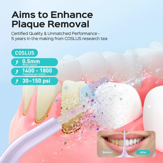Alt view image 3 of 7 - C30 Portable Water Dental Flosser Pick Teeth, Upgraded DIY Mode | 300ML Larger Tank, 4 Modes for Family Gentle & Precision Oral Care, Cordless Portable for Home Travel Use, Purple, 1Pcs