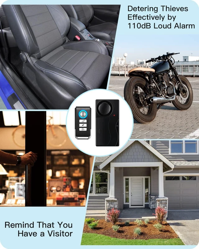 Alt view image 3 of 7 - 110db Motorcycle Alarm with Remote Control Wireless Vibration Anti-Theft Bike/Motorbike/Vehicle Security Alarms, Door and Window Alarm