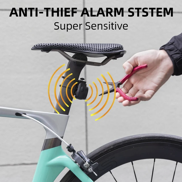 Alt view image 2 of 6 - 115dB Bike Alarm with Remote Motion Sensor Anti-Theft 2 Pack | Waterproof, Wireless Remote Control, Vibration Anti-Theft Security System, Fit eBike Motorcycle Bicycle
