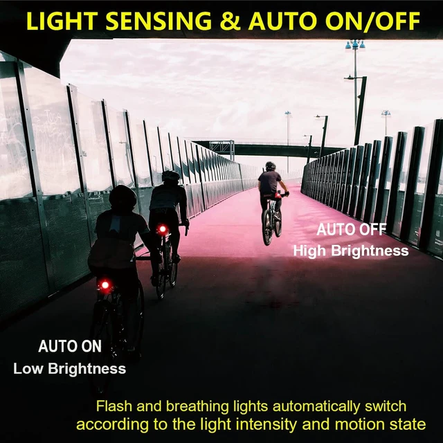Alt view image 4 of 6 - Smart Bike Tail Light: USB Rechargeable Rear Bicycle Brake Light High Lumen Safety Red Led Cycling Taillight (Classic Alarm Brake Light)