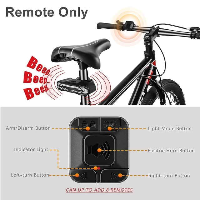 Alt view image 5 of 5 - Remote for Smart Bike Tail Light Turn Signals Alarm