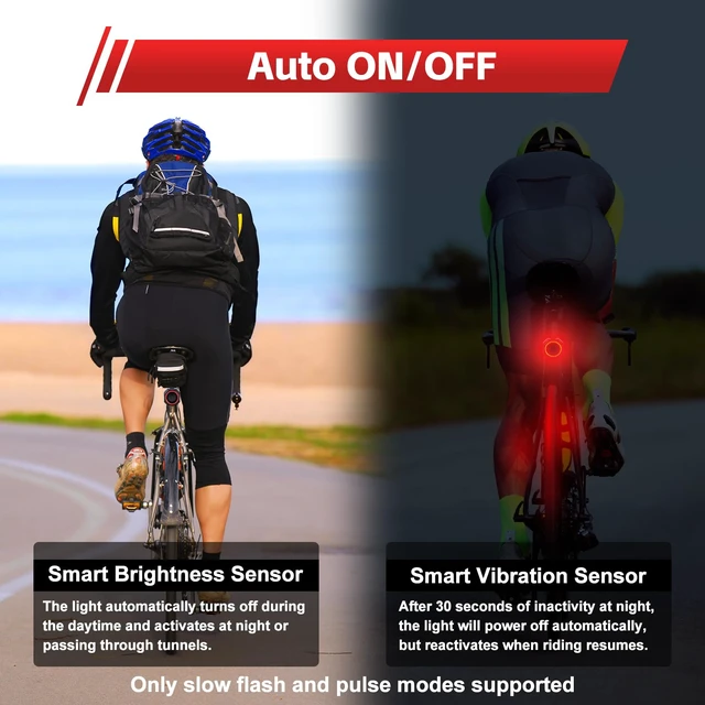 Alt view image 6 of 7 - 110dB Bike Alarm with 160 LM Rear Light, USB-C Recharge with Remote | 3 Ringtone & 3 Volume & 7 Sensitivity, 4 Lighting Mode, Auto ON/OFF Smart Brake Light, IP65 Waterproof, Anti-Theft Vibration