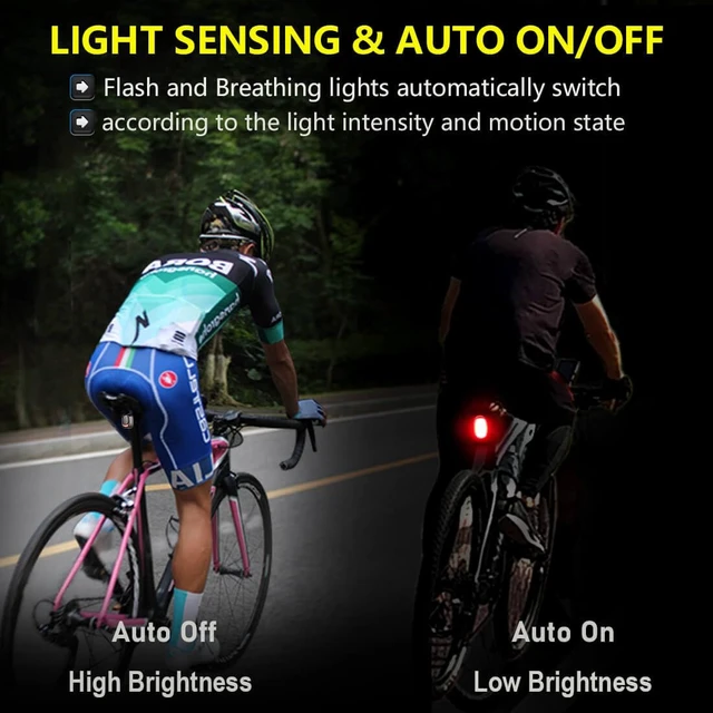 Alt view image 5 of 6 - Alarm Bike Tail Light: Wireless Remote Bicycle Rear Light USB-C Rechargeable Smart Motion Anti Theft Taillight with Loud Horn Red Led Flashing Lights Waterproof High Lumen Cycling Back Light