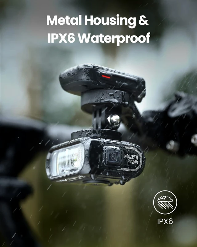 Alt view image 7 of 7 - Hori 900 Compatible with Garmin/Wahoo Bike Computer Dual Mounted Bike Light 900 Lumens Super Bright Independent DRL Fast USB-C Charging IPX6 Waterproof Rating Bicycle Headlight (Black)