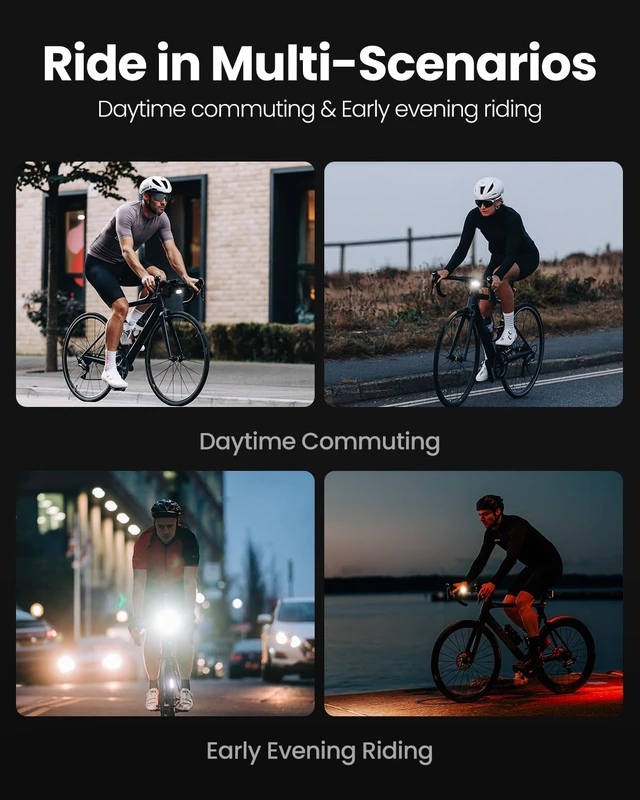 Alt view image 6 of 7 - Hori 900 Compatible with Garmin/Wahoo Bike Computer Dual Mounted Bike Light 900 Lumens Super Bright Independent DRL Fast USB-C Charging IPX6 Waterproof Rating Bicycle Headlight (Black)