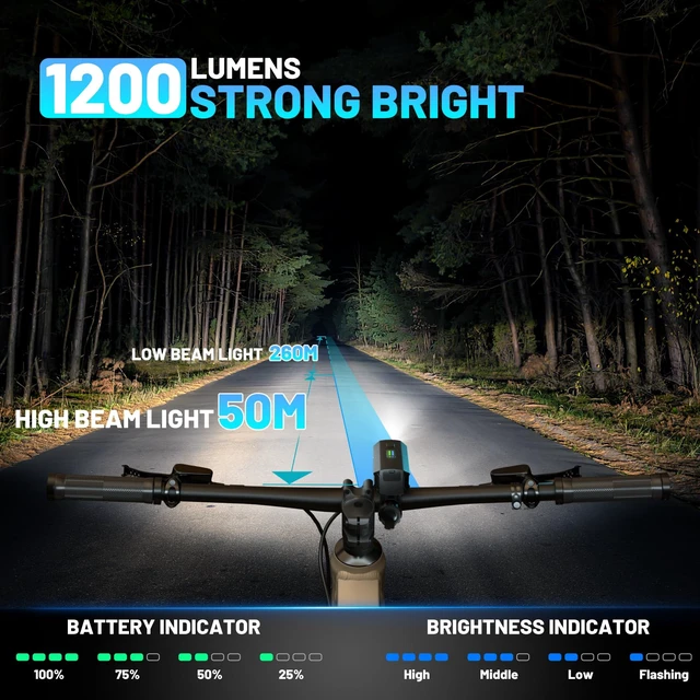 Alt view image 2 of 7 - Bike Lights, Rechargeable Bicycle Light for Night Riding, Bike Front Headlight and Back Taillight with 4+5 Light Modes, Waterproof Bike Light Set for Mountain Road & Commuter Cycling