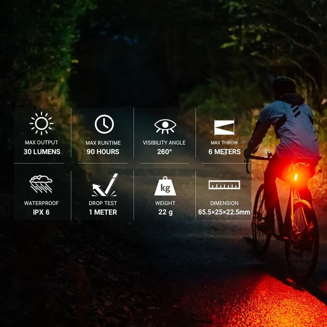 Alt view image 5 of 7 - RN 400 LED Bike 400 Lumens Headlight and Seemee 30 C 30 Lm Bicycle Taillight Set, Rechargeable Type-C Waterproof Bike Light Set, Easy to Install for Road Urban Cyclists and Night Riding