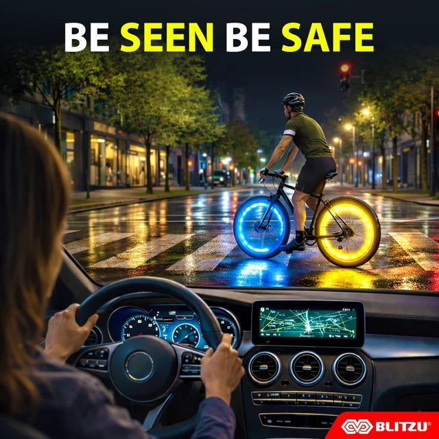 Alt view image 4 of 7 - Bike Wheel Lights 2-Pack, 7 Color Bicycle Spoke LED for Night Riding