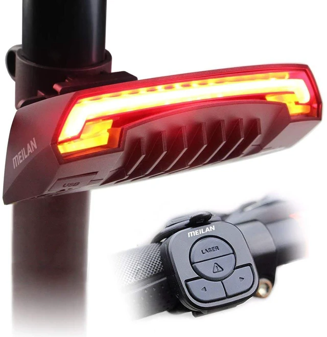 Main image of X5 Wireless Remote Control Smart Bike TailLight Rear Light Automatic Brake Light with Turn Signal Light USB Rechargeable Safety Flashing light Fits on Any Road Bicycle